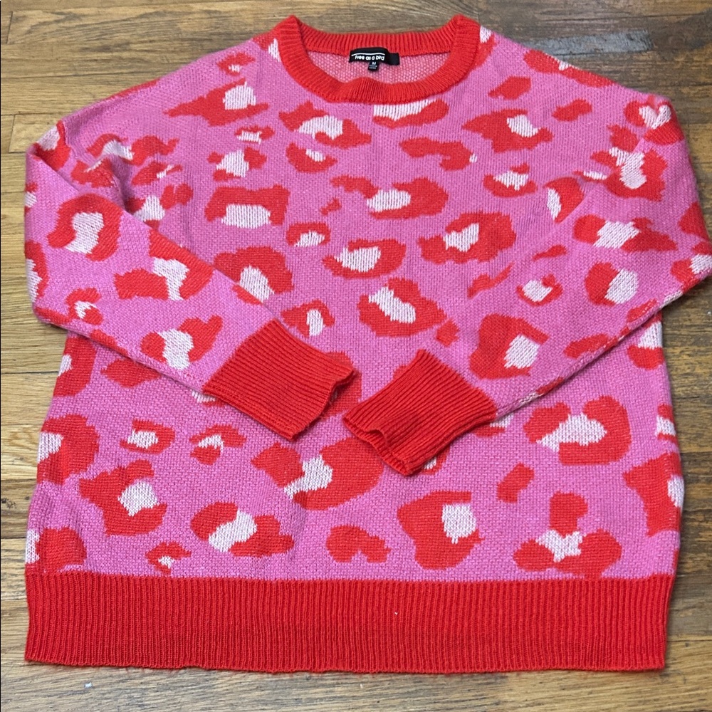 Bold Red and Pink Sweater